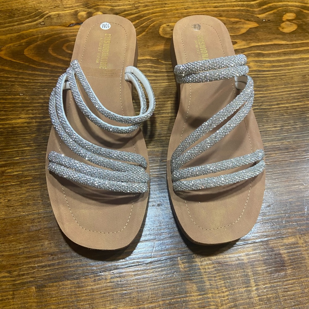 Silver, Sparkly Sandals